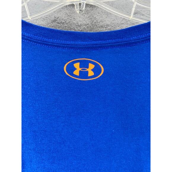 Under Armour T-Shirt Womens‎ XL Blue Pink Heat Gear Crew Short Sleeve Pull Over - Picture 7 of 8